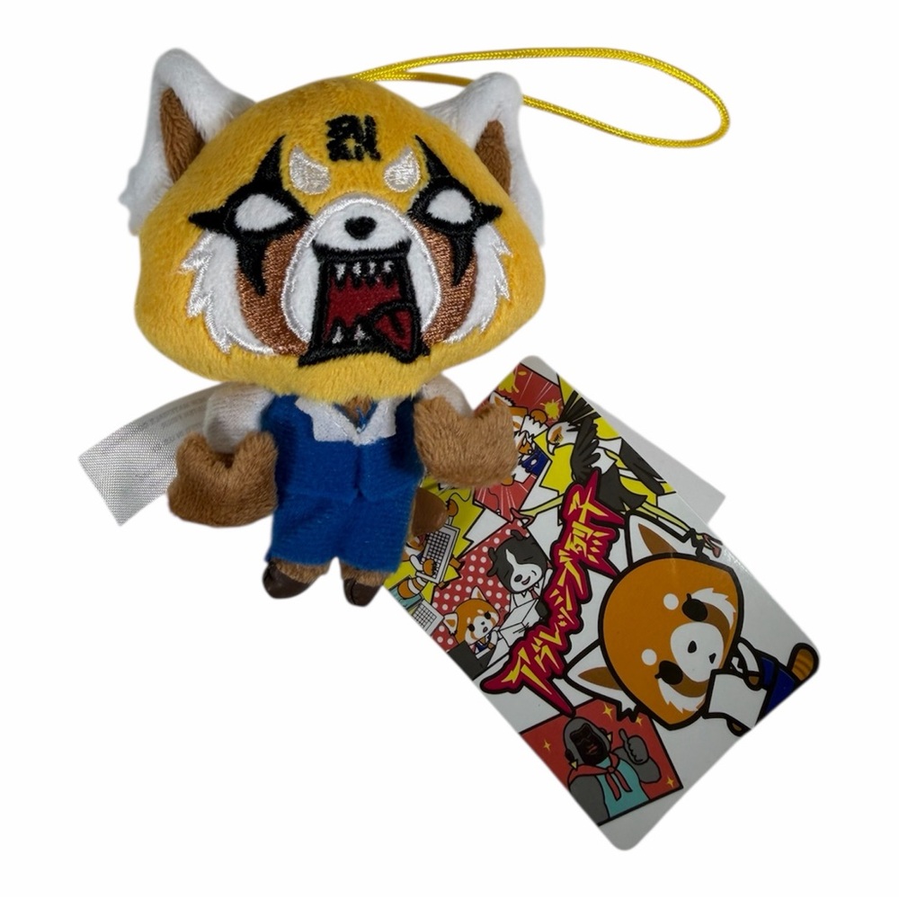 Sanrio Aggretsuko Angry Yellow Office Fox Plush Mascot Ornament
